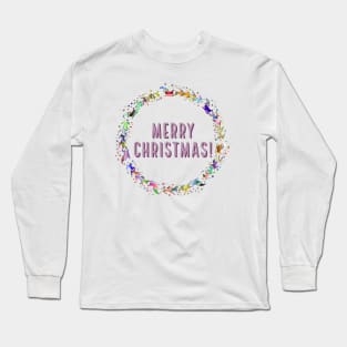 Reindeer Rainbow Sleigh Merry LGTBQ Christmas Long Sleeve T-Shirt